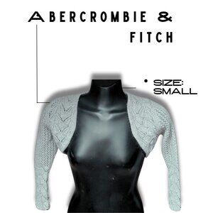 A&F Knit Shrug Bolero Sweater Gray Chevron Size Small